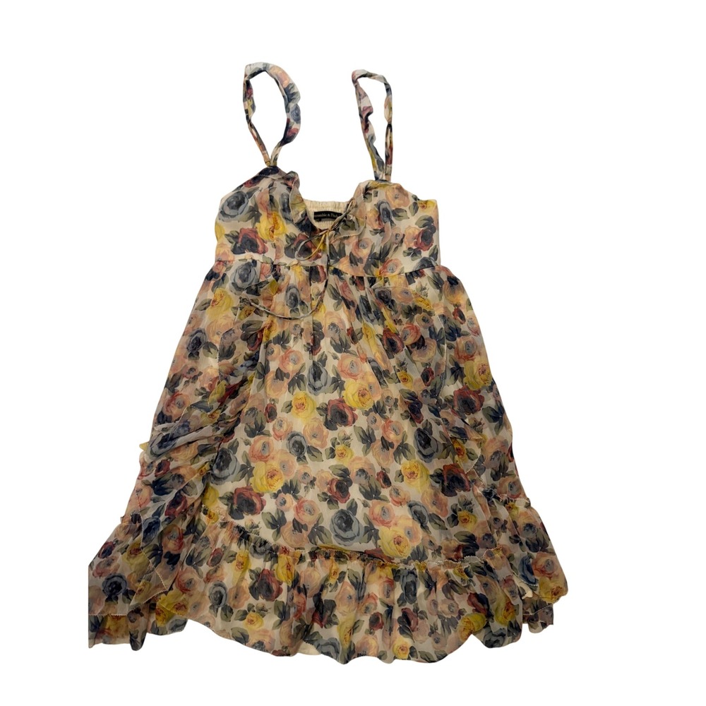 Abercrombie & Fitch Floral Babydoll Mini Dress Multi Color Ruffle XS